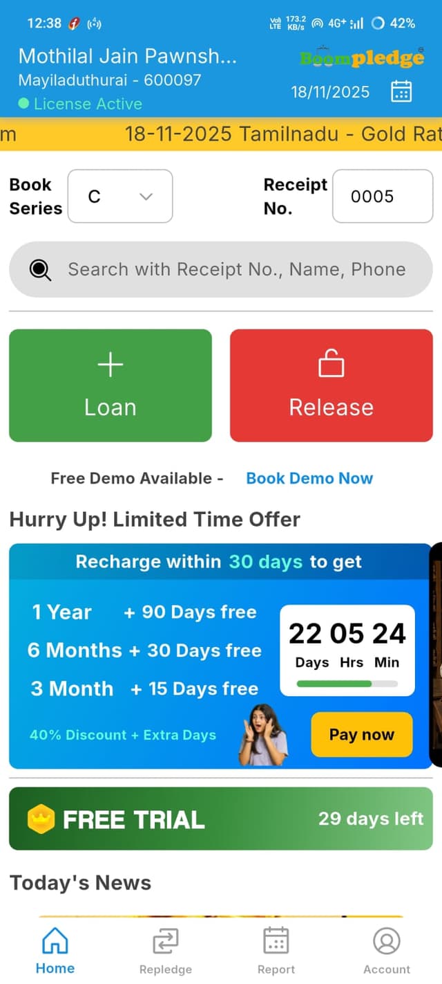 Boompledge App Mockup showcasing pledge management dashboard